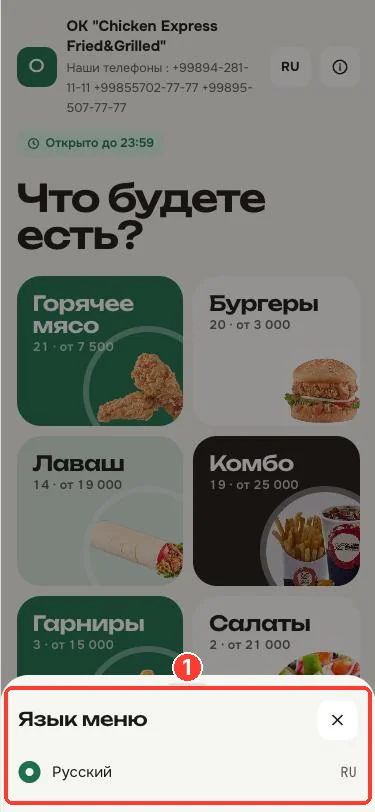 Выбор языка